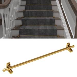 lot 9752 image: Hrokz Real Brass Stair Rods Set of 13, Fits Carpet Runners Up to 28 Wide - Retail $390