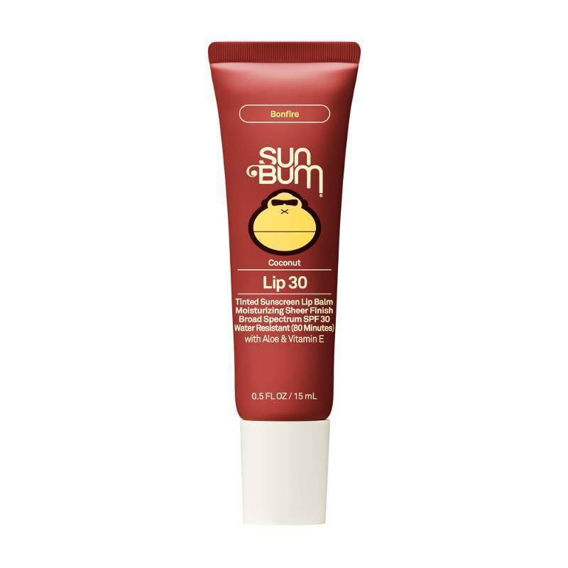 lot 39661 image: Sun Bum SPF 30 Coconut Sunscreen Lip Balm, Bonfire Tinted - 0.5 oz - Retail $10