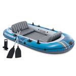 Intex 66324ep Excursion 4 Inflatable Boat Set W/Oars, Pump, Adjustable Seats & Rod Holders - Retail: $160
