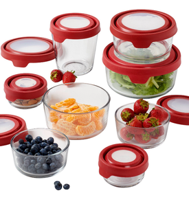 lot 105 image: Anchor Hocking TrueSeal 16-piece Glass Food Storage Set - Retail $30