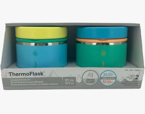 lot 110 image: ThermoFlask 20 oz Insulated Food Jar, 2-pack  - Retail $33