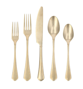 lot 124 image: Fortessa Ellsie Antiqued Champagne 20-piece Place Setting - Retail $72