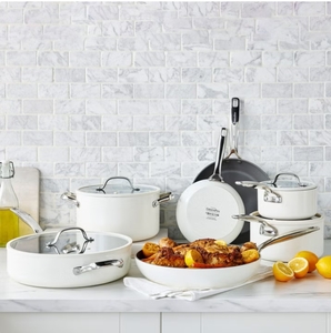 lot 139 image: GreenPan Eras Ceramic Non-Stick 11-piece Cookware Set see description - Retail $250