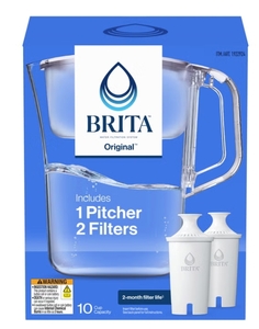 lot 148 image: Brita Champlain Water Filter Pitcher, 10 Cup with 2 Filters - Retail $43