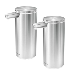 lot 152 image: simplehuman 9oz Rechargeable Sensor Soap Dispenser, 2-pack - Retail $100