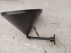 lot 13317 image: Black Conical Gooseneck Barn Light Wall Mount Fixture w Arm