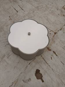 lot 13326 image: Flower-Shaped Flush Mount Ceiling Light Fixture with White Diffuser, Gray Finish