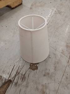lot 13334 image: White Fabric Tapered Lamp Shade with Metal Spider Frame