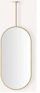 lot 13341 image: Robern Sculpt Hanging Pill Framed Mirror 20in W x 40in H Brass Finish  Retail $1559