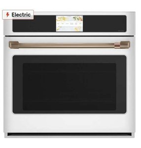lot 13353 image: Cafe Professional Series 5 Cu. Ft. Smart Built-In Convection Single Wall Oven in Matte White  Retail $4299