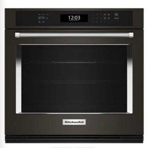 lot 13358 image: KitchenAid 30 Inch Electric Single Wall Oven w Air Fry KOES530PBS00  Retail $2999