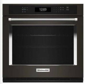 lot 13361 image: KitchenAid 30 Inch Single Electric Wall Oven Black Stainless KOES530PBS00