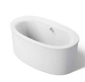 lot 13373 image: Kohler Sunstruck 60in Freestanding Soaking Bathtub Center Drain K-24001-0  Retail $2469