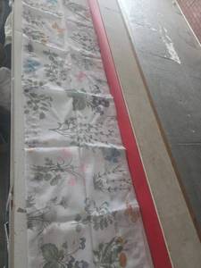 lot 2731 image: Two Piece Decorative Curtain Valance 14 x 50 - Retail $0
