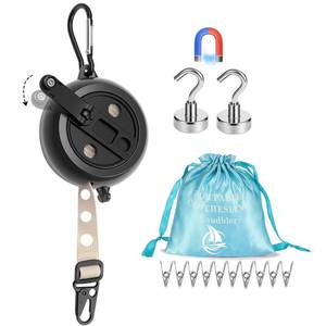 lot 2747 image: 13ft Retractable Magnetic Clothesline for Cruise Ship Cabin Essentials - Retail $16