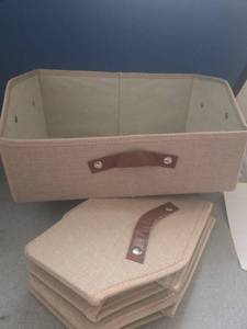 lot 2753 image: Three Pack Cloth Organization Bins - Retail $0