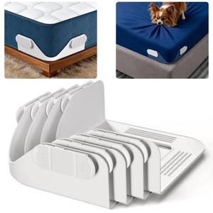 lot 2936 image: Bed Sheet Holders for Corners4 Pack Non-Stretch External Clips- Fitted Sheet Grippers for Deep Pockets- No-Lift for Dorm & RV Beds, Keep Sheets Tight on Memory Foam & Twin-King (White) - Retail $17,482