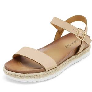 lot 2949 image: PRE OWNED DREAM PAIRS Espadrille Casual Platform Sandals,NudePu,7.5 - Retail $28