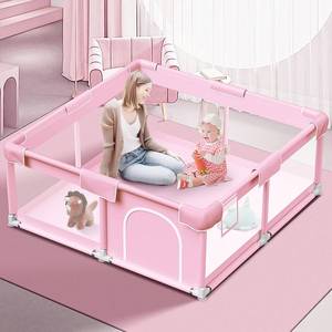 lot 2702 image: Unmanifested for Pieces Baby Playpen 50x50 Inches Playpen for Little Princess Play Yards Indoor & Outdoor Sturdy Safety Baby Girls Play Pen with Soft Breathable Mesh Toddlers Activity Center with Anti-Slip Base - Retail $50
