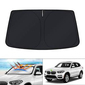 lot 2749 image: KUST Windshield Sun Shade for 2018-2025 2026 BMW X3 Accessories Window Custom Fit Shade Sun Visor Protector Foldable Sunshade Blocks UV Rays Keep Your Car Cooler - Retail $17