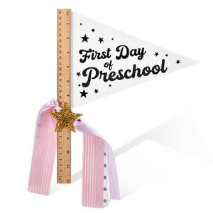 lot 2777 image: Epakh First Day of Preschool School Pennant Flags Sign with Ribbons - Retail $12