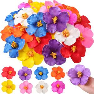 lot 2783 image: Hotop 24 Pcs Colorful Artificial Hibiscus Flowers Fake Hibiscus Flower Bulk - Retail $22