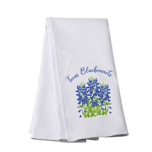 lot 2788 image: PWHAOO Texas State Tea Towel Texas Bluebonnets Kitchen Decor Bluebonnet Flower Gift Flower Lover Gift (T-exas B-luebonnets Towel) - Retail $13