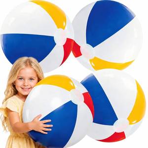 lot 2797 image: BCWATERFUNPD Beach Balls - 20 Inch (� 13) Beach Balls Inflatable Rainbow Pool Toys for Party Supplies Beach Toys for Summer Parties & Decorations (4 Pack) - Retail $6