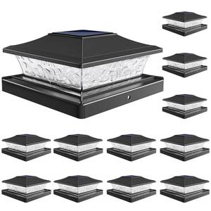 lot 2829 image: VOLISUN Solar Post Cap Lights, 2 Modes Outdoor Fence Lights (12Pack,Black) - Retail $81