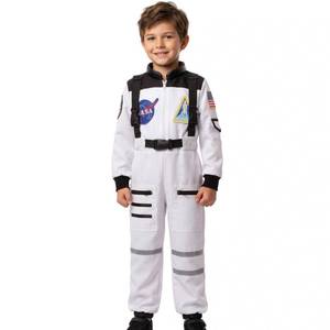 lot 2857 image: Dormstop Kids Astronaut Costume Space Jumpsuit for Boys Girls Space Pretend Dress up White (10-12 Years) - Retail $10