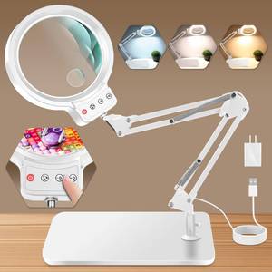 lot 2869 image: 30X 10X Large Magnifying Glass with Light and Stand,Lighted Magnifier - Retail $31