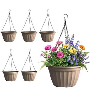 lot 2875 image: FGstyle 6 Pack 8 Inch Hanging Planters,Hanging Baskets for Plants Outdoor - Retail $17