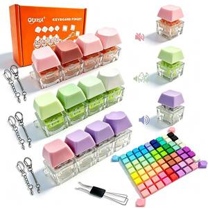 lot 2893 image: Gtzzot Keyboard Fidget Toy 6 Pack, ClickyCreamySilent Sounds, 90 Keycaps - Retail $16
