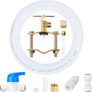 lot 2896 image: Ice Maker Water Line Kit - Hose,Fittings & Piercing Valve for Refrigerator - Retail $17