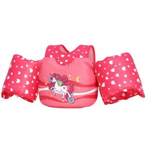 lot 2904 image: Dark Lightning Toddler Swim Vest for Kids Ages 2-7, Kids Floaties with Arm Wings, USCG Approved Pool Swim Vest for Boys Girls, 33-55 lbs,Red Unicorn - Retail $20