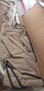 lot 2962 image: 3 Bow Bimini Tops for Boats, Polyester Canvas Sand 3 Bow 6L x 46H x 79 -84W - Retail $0