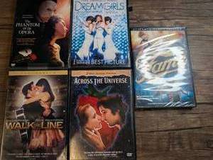 lot 1406 image: DVD Lot of 5 Musical Movies Include Dreamgirls, Walk the Line, Across the Universe, Fame and more