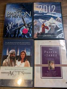 lot 1408 image: Lot of 4 DVDs Passion of the Christ, 2012, Acts Part Two, Prayer of Jabez