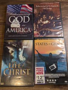 lot 1409 image: DVD Lot of 4 Rediscovering God in America, Life of Christ, States of Grace