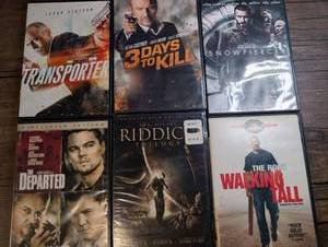 lot 1413 image: DVD Lot of 6 ActionThriller Movies Including Transporter, Departed, Snowpiercer, Walking Tall, Riddick Trilogy and more