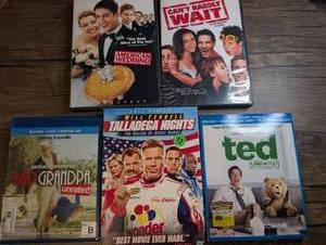 lot 1420 image: DVDBlu-ray Lot of 5 Adult ComedyRaunchy Movies Including Bad Grandpa, Ted, Talladega Nights, American Wedding and more