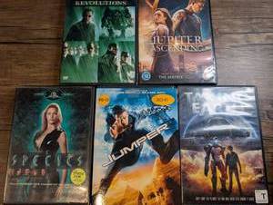 lot 1423 image: DVD Lot of 5 Sci-fi Action &amp Adventure Movies Including Species, Jumper, Matrix Revolutions, Jupiter Ascending Taking Earth