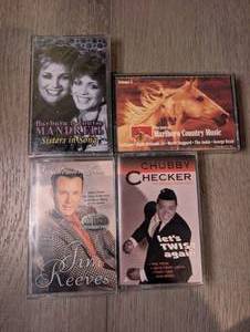 lot 1448 image: Music Cassette Lot of 4 Country &amp Oldies Tapes Jim Reeves, Chubby Checker, Barbara &amp Louise Mandrell