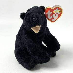lot 6728 image: Ty Beanie Baby Cinders the Black Bear  Stuffed Animal  MWMT - Retail $40