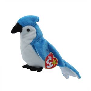 lot 6732 image: Ty Beanie Baby Rocket the Blue Jay  Stuffed Animal  MWMT - Retail $7,451