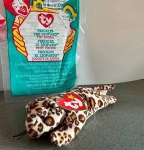 lot 6744 image: Ty Freckles the Leopard Toy Animal McDonalds Happy Meal Bag #1 - Retail $0