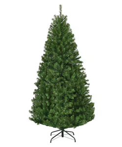 lot 6764 image: Costway 6-ft Pre-lit Full Rightside-up Green Artificial Christmas Tree with Multicolor LED Lights - Retail $0