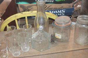 lot 5313 image: Vintage Candy Dish, Milk Bottle & More