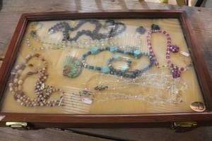 lot 5333 image: Misc. Jewelry in Display Case 12 x 18