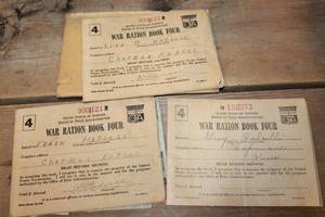 lot 5343 image: Antique War Ration Books